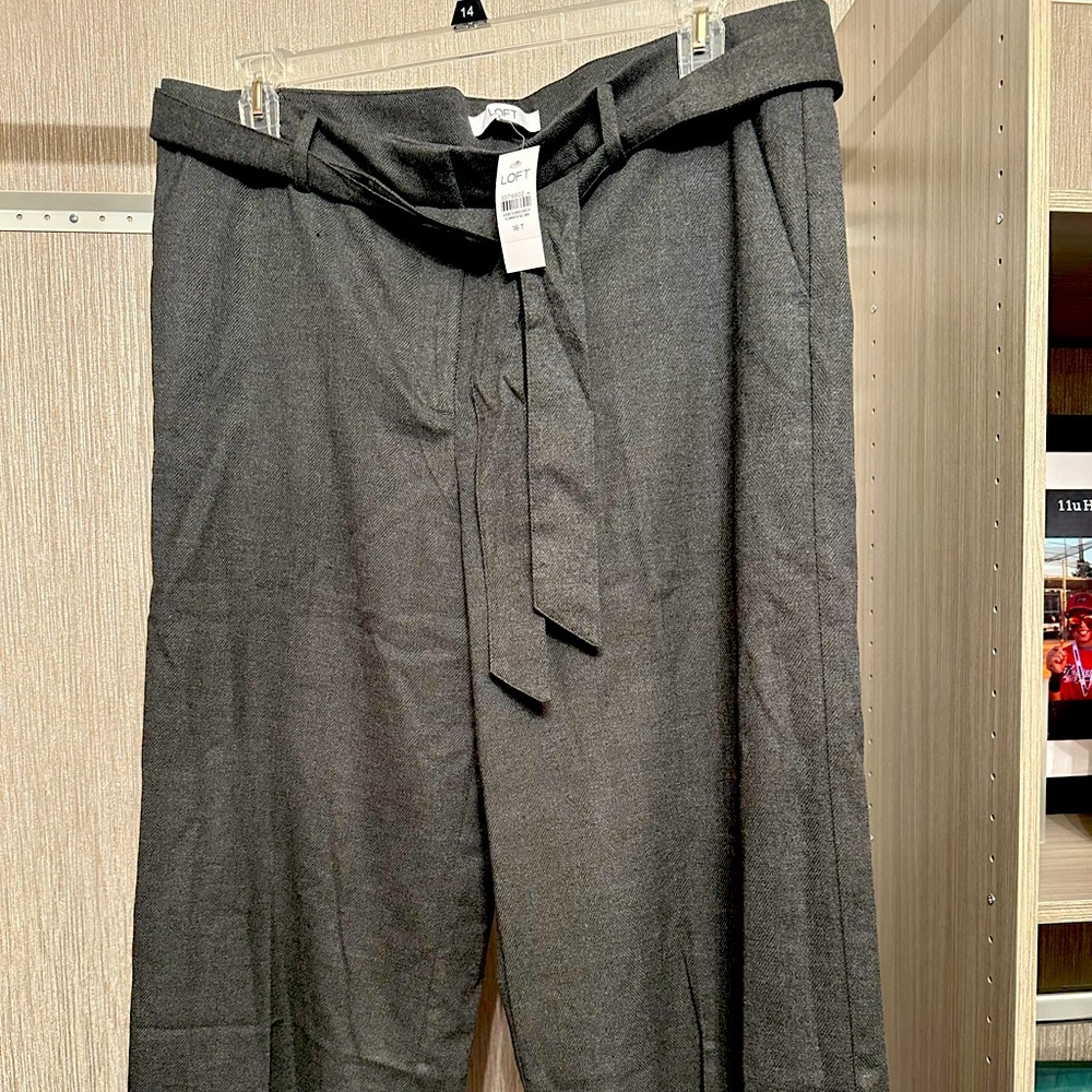 NWT 
Tall Belted Wide Leg Crop Pants In Herringbone